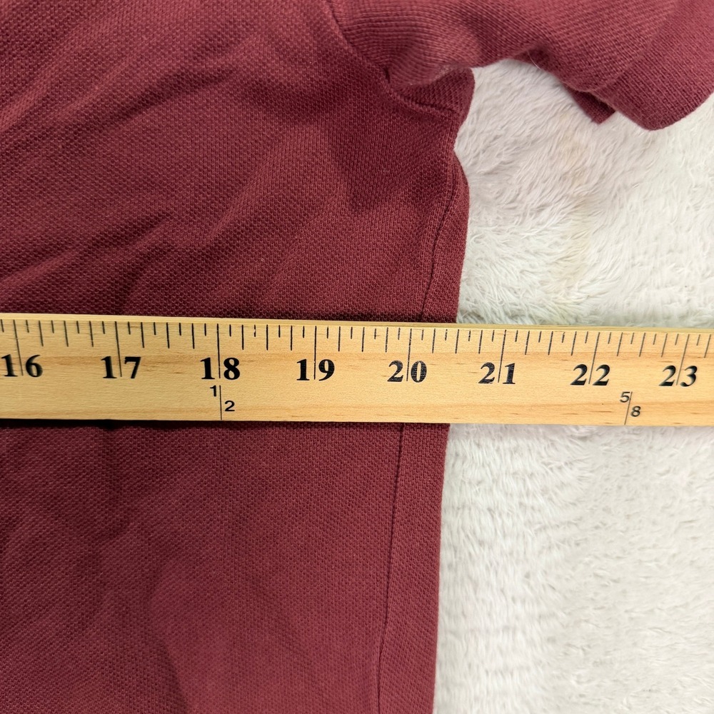 Polo Ralph Lauren Mens Medium Polo Shirt Burgundy Short Sleeve Pique Classic - Picture 4 of 8